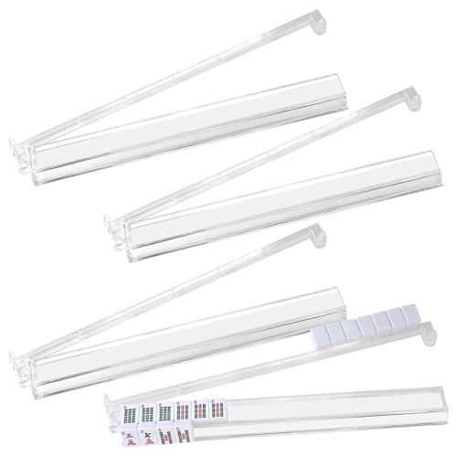 Set de 4 Racks y Empujadores de Mahjong Acrílicos Transparentes