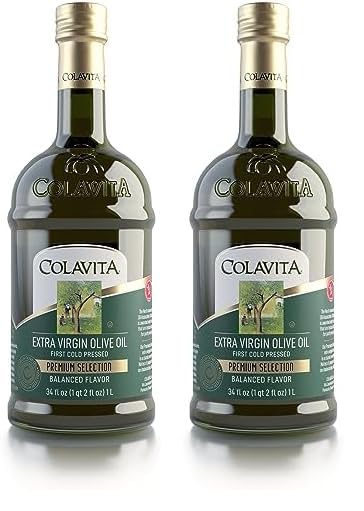 Colavita Aceite de oliva virgen extra de selección premium, 34 onzas líquidas, botella individual (paquete de 2)