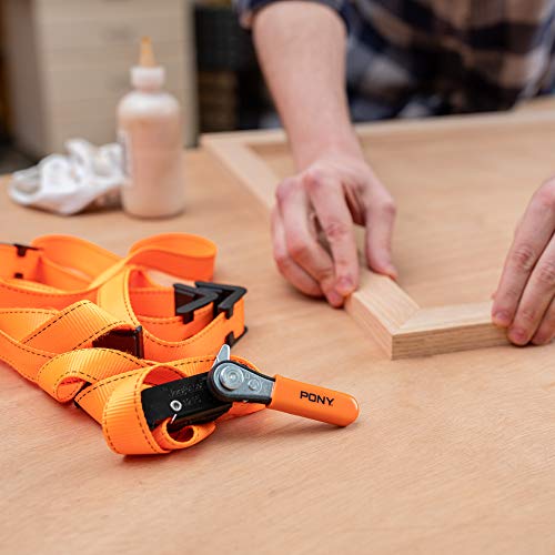 Image of Pony Jorgensen 1215 Adjustable Band Clamp for Woodworking and Framing, 15-Foot Strap, Self-locking Ratcheting Handle