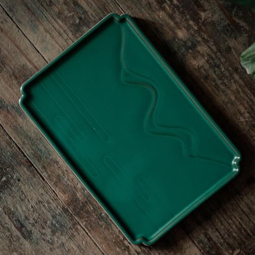 Bandeja de té creativa de cerámica con elegante diseño oriental 4