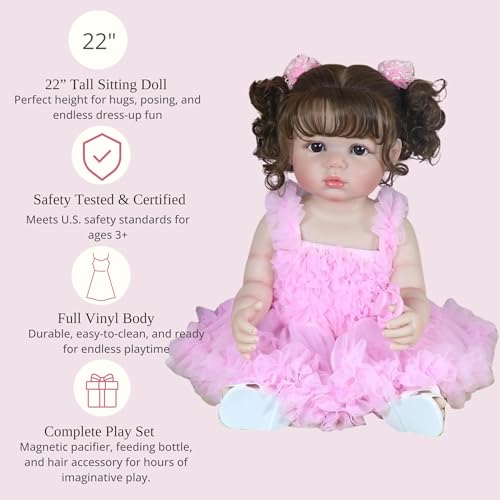 Muñeca Isla Belle Reborn 22 Pulgadas Cuerpo de Vinilo miniatura 2