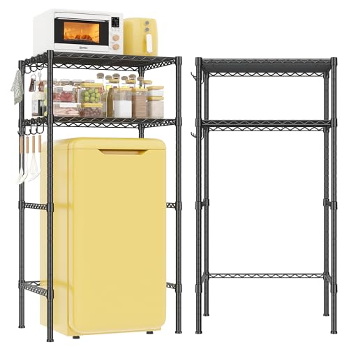 REIBII 2 Tier Mini Fridge Shelf with Storage for Dorm Adjustable Height Storage...