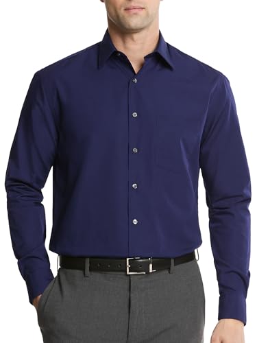 Image of Van Heusen Men's Poplin Regular Fit Solid Point Collar Dress Shirt