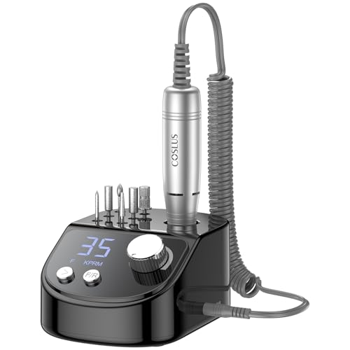Lime à ongles de table professionnelle COSLUS : contrôle précis de la vitesse et fonctionnement silencieux Noir