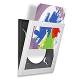 Show & Listen Album Cover Display Frame, Flip Frame Displays Vinyl Records, 12.5x12.5, White
