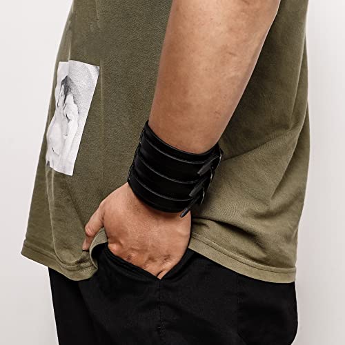 Pulseras de cuero punk para hombres y mujeres miniatura 6