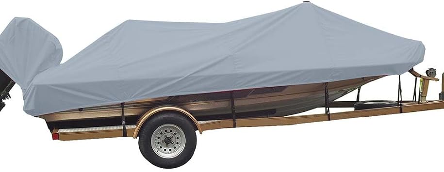 Carver Industries 77218S-11 Styled-to-Fit Boat Cover for Wide Bass Style Boats - 186", Mist Gray