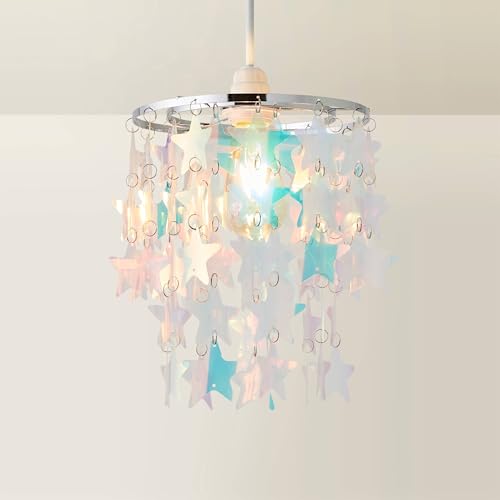 ValueLights | Orla Irridescent 2 Tier Easy Fit Ceiling Pendant Light Lamp Shade