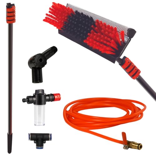 Limpia Placas Solares, Escoba telescópica para Limpieza hasta 4.6 MTS, Alimentada por Agua con...
