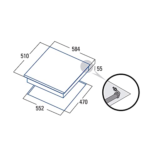 CATA RCI 631 BK Gasherd mit Butangas und 4 Gaskochfeldern 1 Dreifache Krone Geeignet für das Kochen mit Erdgas 58 cm Breite Gesamtleistung 8 kW Brenner und Grills mit Gas aus Eisen