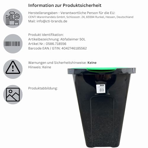 Altpapiertonne EuroDiscount mit farbigem Deckel und 50 Liter Fassungsvermögen