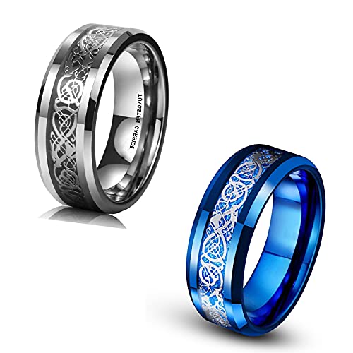 Image of MEENAZ Stainless Steel Stylish dragon celtic proposal Couple band thumb Silver Platinum Black Finger Ring combo for Men Mens gents unisex Boys Boyfriend MEN RINGS-AM067
