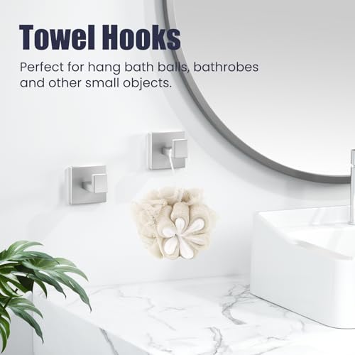 UPRONE Bathroom Hardware Accessories Set: Bath Towel Bar Set, Towel Racks for Bathroom Wall Mounted, SUS304 Stainless Steel (Brushed Nickel, 10-Pieces) - image 6