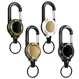 ZCFLCK 4pcs Retractable Key Ring, Retractable Tool Lanyard, Heavy Duty Carabiner Badge Reel with 25.6
