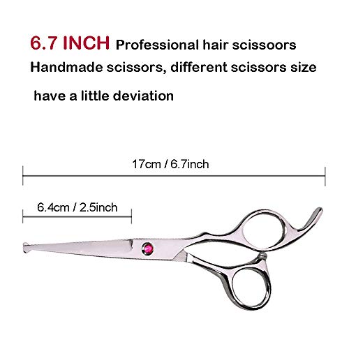 Kids Hair Cutting Scissors Set Professional 6.5 inch Saftey Round Head Hair cut Scissors Kit with Cutting Thinning Scissors Hairdressing Shears Set for Barber Salon ï¼redï¼ - Image 3