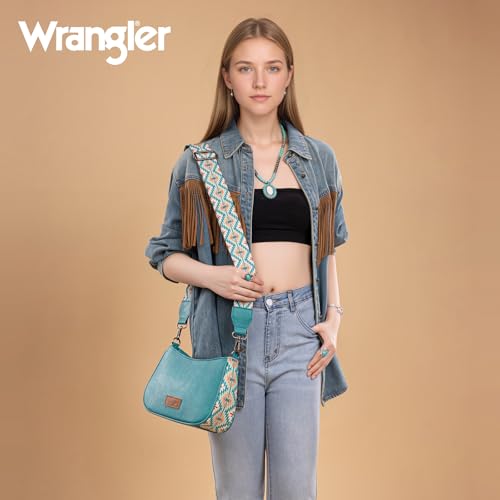 Wrangler Western Shoulder Bag for Women Small Purse Aztec Hobo Bag HandBag with Detachable Strap - Image 3