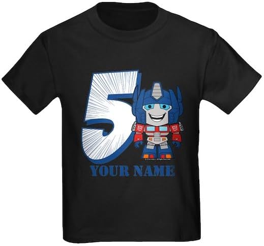 CafePress Custom Personalized Transformers 5 Optimus Prime Personalized Kids T S Kids Dark Cotton T-Shirt