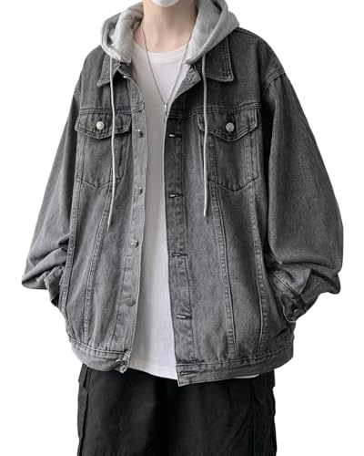 Amazon.com: DAVID.ANN Men's Trucker Coat Denim Jacket with Hood