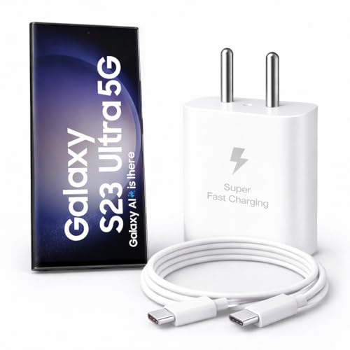 Image of 25W Charger for Samsung Galaxy S23 Ultra with Type-C to C Cable | Super Fast Charging PD Adapter for Galaxy S26 /S25 Ultra, S24 FE, M17e /A36 /A16, M15 /M17 /M55 5G, F17 /Z Fold & S /A /M /F /Z Series Phones