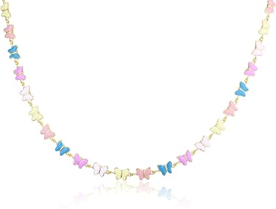 Butterfly Necklace,Colorful Butterfly Choker Necklace Fairy Necklace for Women