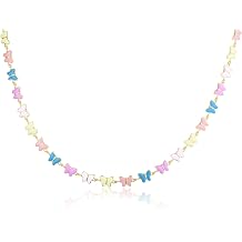 Butterfly Necklace,Colorful Butterfly Choker Necklace Fairy Necklace for Women