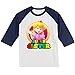 Personalized Super Family Birthday Shirt | Mario Shirts | Matching Set | Handmade Decorated Shirt | Personalized with Name and Age | Unisex 3/4 Sleeve Raglan T-Shirt | #1102