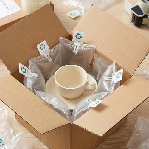 200 Stück Luftpolsterkissen Füllmaterial 100 x 150 mm + Luftpumpe, Luftpolster Füllmaterial, Verpackungschips Lufttaschen Verpackungsmaterial für Transportverpackungen Versand, Stoßdämpfend