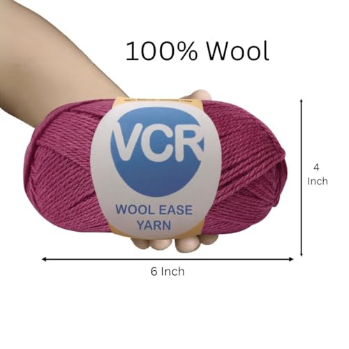 Image of VCR Black Berry Wool Ease Yarn, 100 Grams Hank, 260 Meters Length, 100% Wool Ball for Crochet and Knitting, Suitable for Mufflers, Scarves & cowls Pack of 1