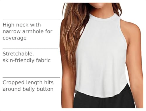 Womens Athletic Shirts Muscle Tank Casual Summer Outfits 2026 White Medium by LASLULU - Used condition - US$15.14
