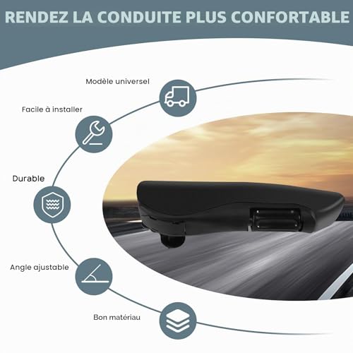 Roundsky Accoudoir universel réglable pour siège de voiture pour camping-car, camionnette, bateau, pièces auto (droite) – vue 8