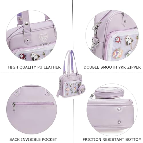 Ita Bag Crossbody Handbags Kawaii Shoulder Purse Square Backpack with Insert Anime Pins Display
