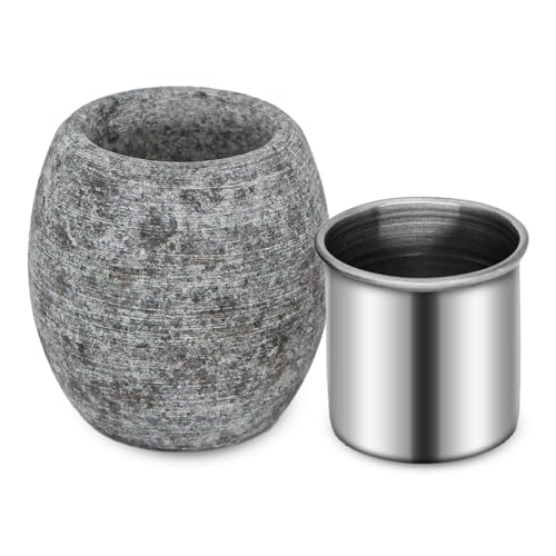 MXMZHXU Sauna Aromatherapy Stone Sauna Essential Oil Diffuser Natural Rock with Stainless Steel Bowl for Essential Oils Spa Accessories