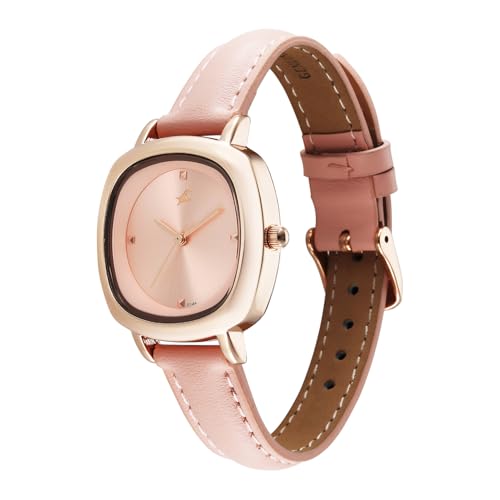 Image of Fastrack Stunners XI with Quartz Analog Rose Gold Dial Rose Gold Leather Strap Watch for Women - 68065WL01