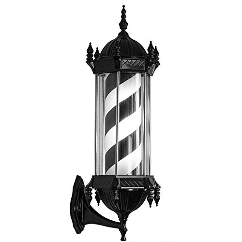 Pirulo, Polo, Palo o Poste de Barbero Vintage Giratorio con Luces, Rayas Iluminadas Giratorias Lámpara Montada en La Pared Estilo de Roma Peluquería Peluquería Peluquería Letrero,Blackandwhitestrips