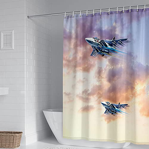 ZDDWLDL 4-Teilig Duschvorhang Set Mit Rutschfesten Teppichen Toilettendeckel Und Badematte Wasserdicht Farbfest Schimmel… – Bild 5