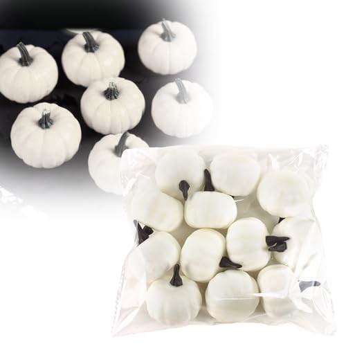 ハロウィーンや感謝祭のホームデコレーションキットに適した12個のシミュレーションカボチャデコレーション。家族や友人のお祝いの雰囲気を高めます。