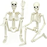LUKBERA 2 Pack 3 ft Halloween Skeleton Posable, 36β Full Body Human Skeleton with Movable Joints for Halloween Haunted House Graveyard Party Scary Indoor Outdoor Decor