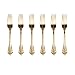 Produktbild Golden Besteck-Set Barock, Antik Look, aus 18/10 Edelstahl Spiegelpolierte, ideal für Haus, Küche, Restaurant, Hochzeit, Partys, Nachmittagstee, Tafelgabeln 6-teiliges, Länge 21cm