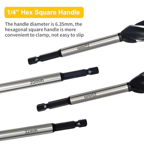 HPMAISON Wood Drill Bit Set, 8PCS Reaming Drill Auger Bit, 10mm,12mm,14mm,16mm,20mm,22mm,25mm,32mm, High Carbon Steel Fast Cut Woodworking Drill Bit for Soft & Hard Wood, Plastic 5 HPMAISON Wood Drill Bit Set, 8PCS Reaming Drill Auger Bit, 10mm,12mm,14mm,16mm,20mm,22mm,25mm,32mm, High Carbon Steel Fast Cut Woodworking Drill Bit for Soft & Hard Wood, Plastic - Image 5