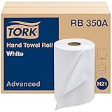 Tork Paper Hand Towel Roll White H21, Advanced, High Absorbency, 12 rolls x 350 ft, RB350A