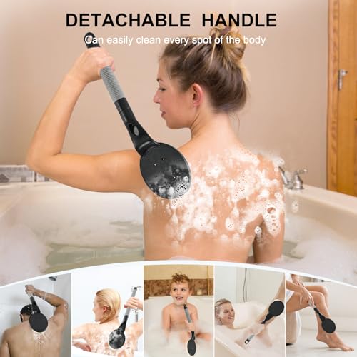 BTideas Non-Slip Shower Back Scrubber, 21.7 Inch Detachable Bath Brush, Exfoliating and Improving Skin Health for Elderly People with Limited Movement - Image 4