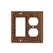 Premier Copper Products SCOR Copper Combination Switch Plate with Two Hole Outlet and Ground Fault/Rocker GFI Cover, Oil Rubbed Bronze