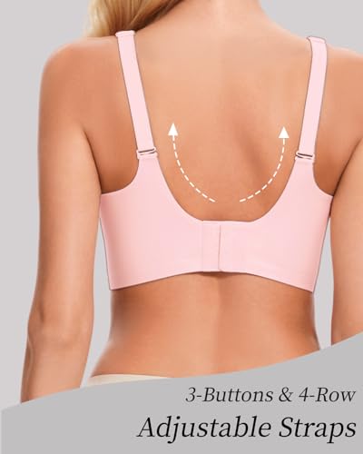 Image of Deep V Petal Bras for Women No Underwire Soft Wireless Bras Comfort Seamless Bralettes with Extender
