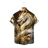Zeiayuas Mens Shirts Plus Size Chinese Dragon T Shirt Short Sleeve Button Down Summer Blouses Funny Graphic Tees Shirts Oversized Loose Pullover Top Sportswear Tshirts Office Work Tunic Tops #2