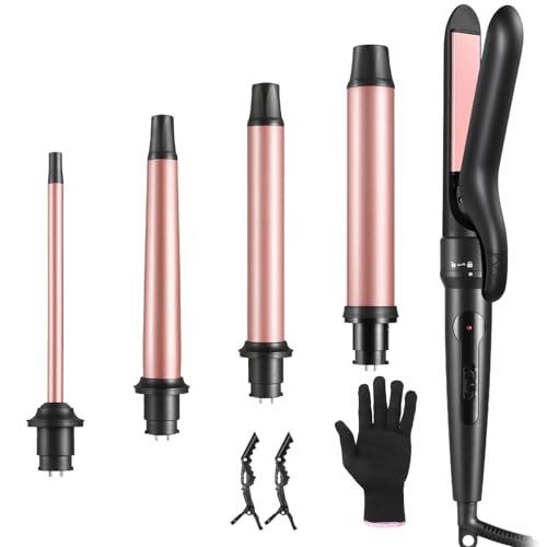 Lockenstäbe Große und Kleine Locken Set, 5 in 1 Lockenstab mit...