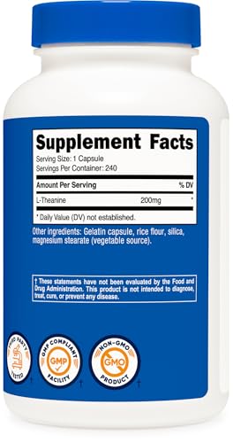 Image of Nutricost L-Theanine 200mg, 240 Capsules - Double Strength