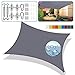 Produktbild Sonnensegel Grau rechteck 4x7m Sonnenschutz Wasserdichter Sonnenschutzblende Atmungsaktiv Für Terrasse Mit Seilen und Befestigungs Kit