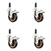Service Caster Brand 4 Inch 316 Stainless Steel Light Duty Swivel Expanding Stem Casters Set of 4 Glass Filled Nylon Caster Wheels and 3/4? Stem?1,400lbs. Total Cpty?Casters with Total Locking Brakes