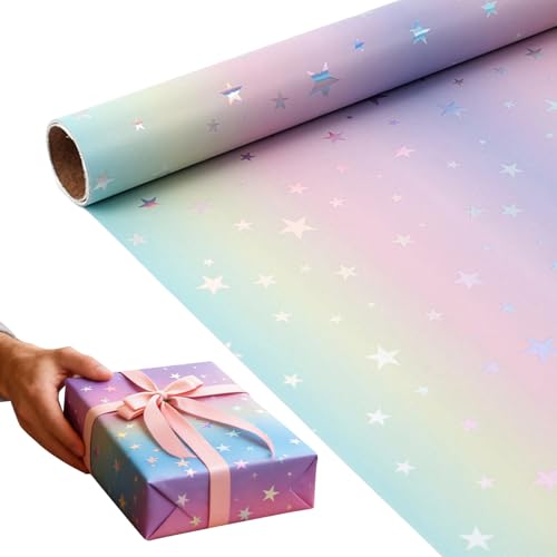 Hojas de papel de regalo, decoración iridiscente, papel de regalo con temática de cumpleaños para adolescentes, adultos, fiestas, eventos escolares, proyectos de arte, compañeros de trabajo familiares