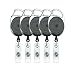 Retractable Badge Holder Translucent Carabiner Reel Clip On ID Card Holders Pack of 5